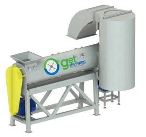 Odstraňovač štítků / škrabka na tvrdý plast v recyklační lince PET láhve